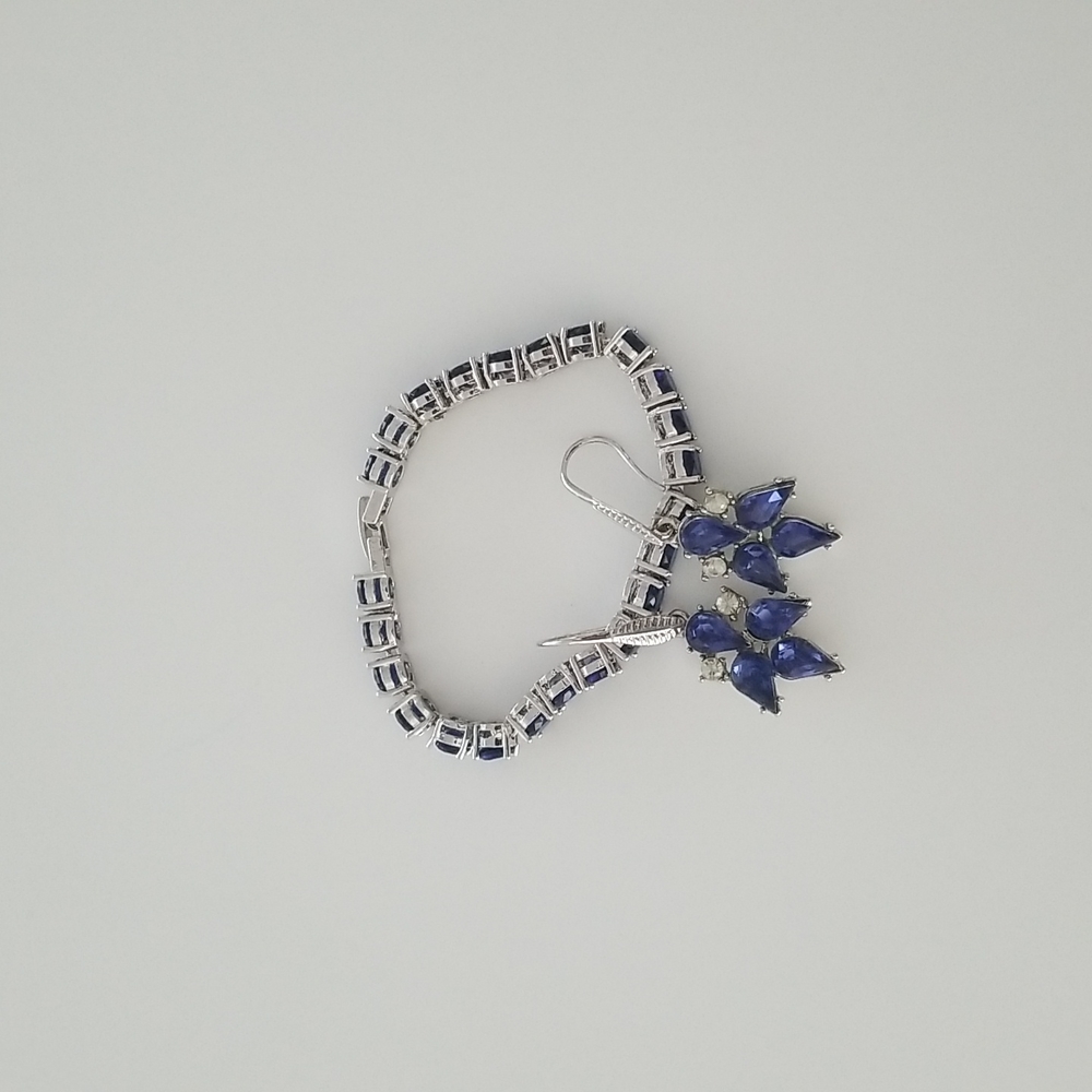 Matching Navy Bracelet and Earrings